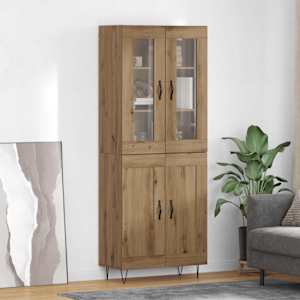 Visok predalnik Umetni hrast 69,5 x 34 x 90 cm Konstruiran les