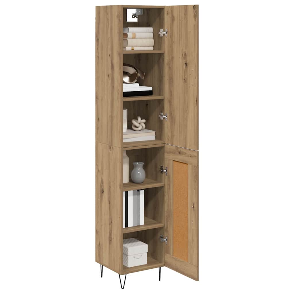 vidaXL Highboard Artisan Eiken 69,5 x 34 x 180 cm Bewerkt hout