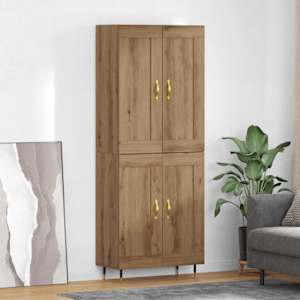 Vysoký bufet Artisanový dub 69,5 x 34 x 90 cm kompozitní dřevo - obrázek 1