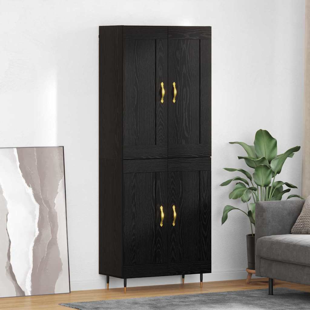 vidaXL Highboard Schwarz Eichen-Optik 69,5 x 34 x 90 cm Holzwerkstoff