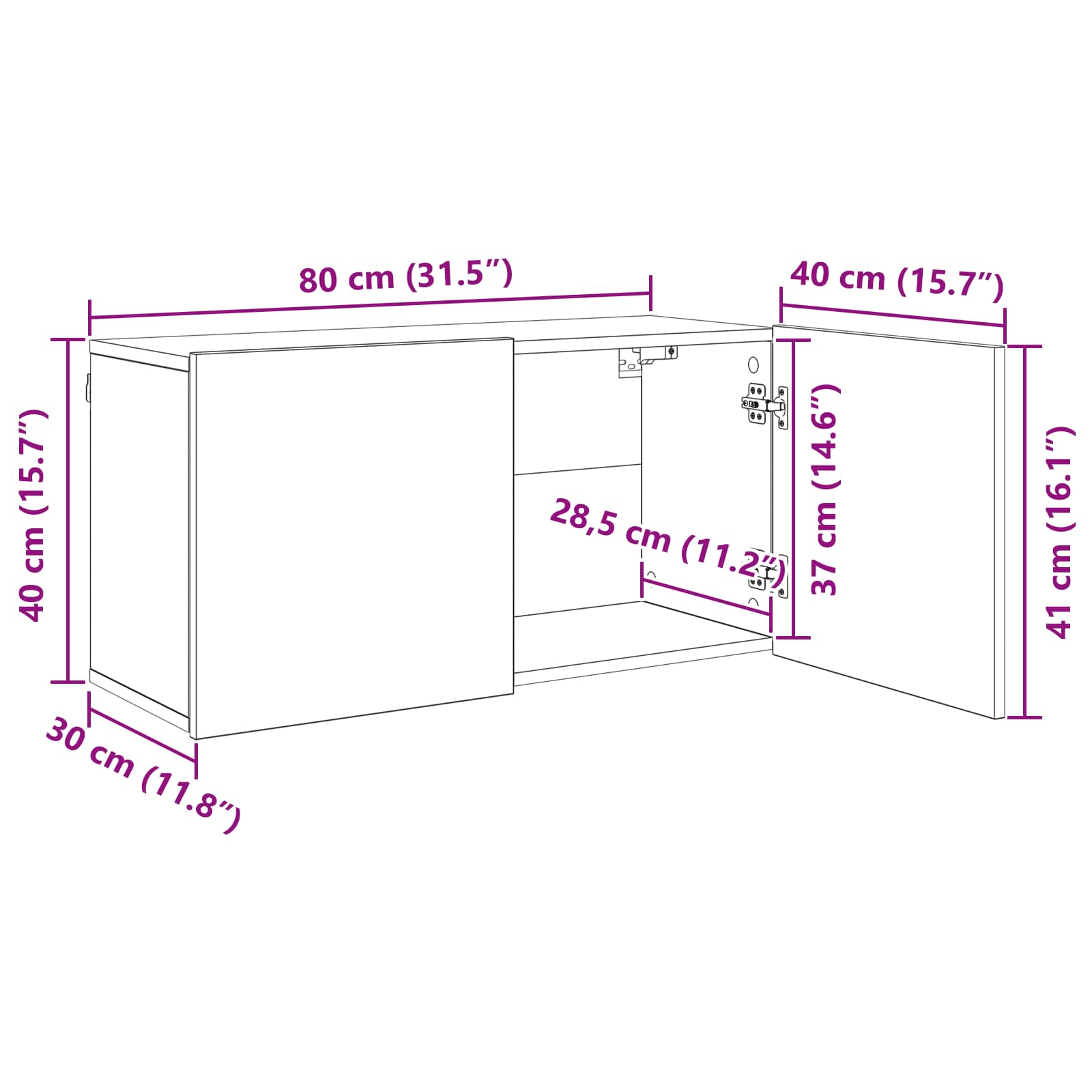 TV omarica Namestitev na steno 4 pcs Star les Konstruiran les - slika 13