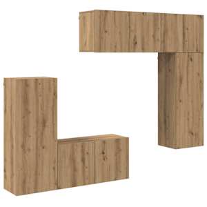 Nástěnná skříňka na TV 5 pcs Artisanový dub kompozitní dřevo - obrázek 2