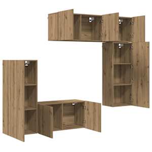 Nástěnná skříňka na TV 5 pcs Artisanový dub kompozitní dřevo - obrázek 5