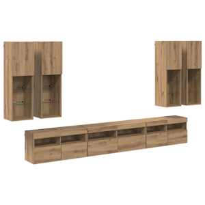 Sada televizního nástěnného kabinetu 7 pcs Artisanový dub - obrázek 2