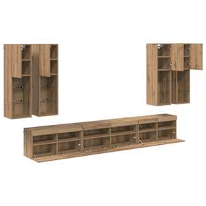 Sada televizního nástěnného kabinetu 7 pcs Artisanový dub - obrázek 9
