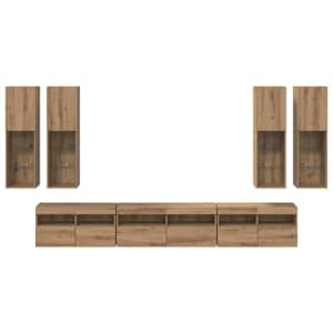 Sada televizního nástěnného kabinetu 7 pcs Artisanový dub - obrázek 10