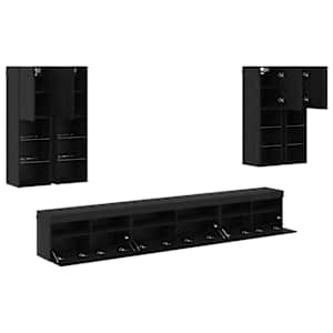 Sada televizního nástěnného kabinetu Nástěnný 7 pcs Černý dub - obrázek 9