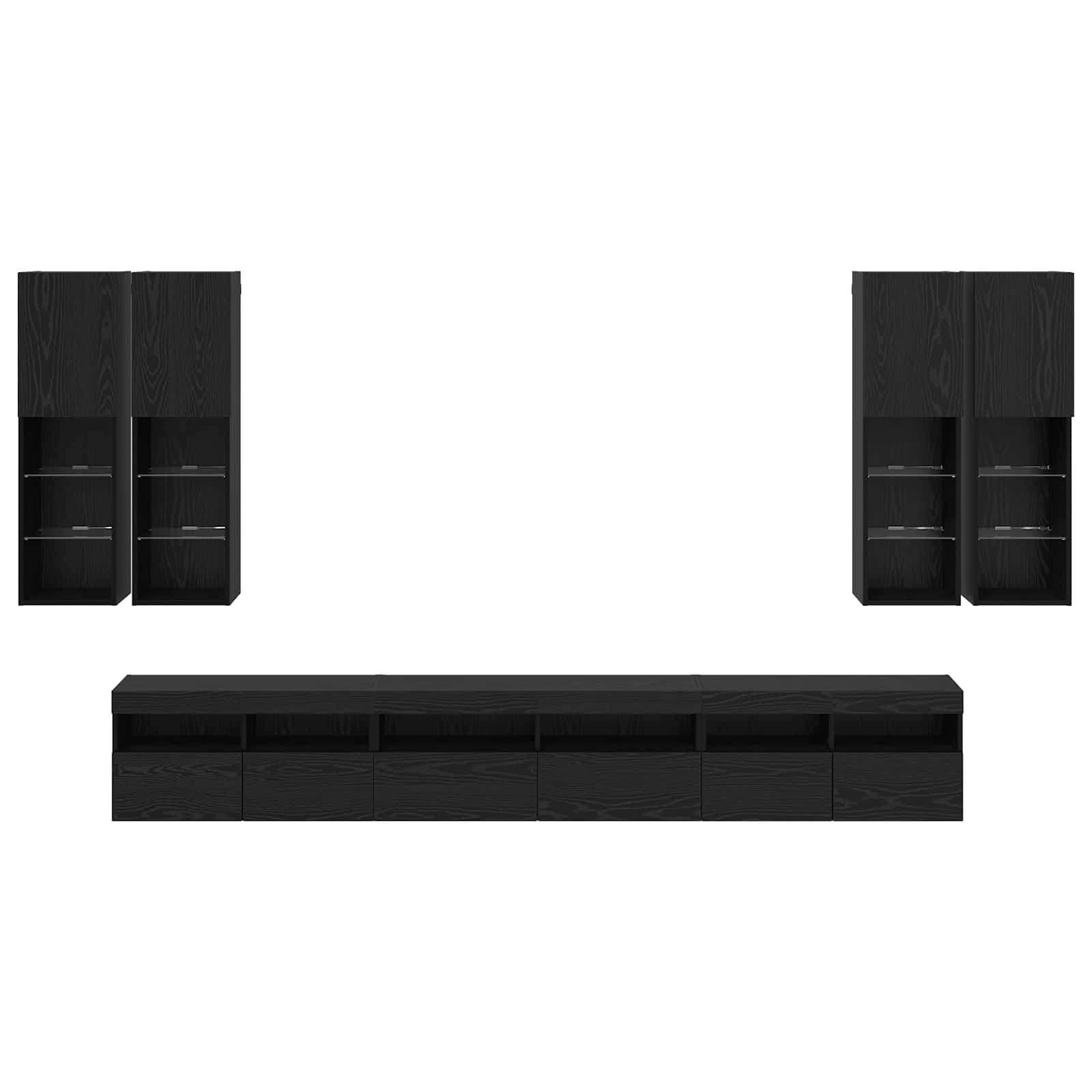 TV seinakapikomplekt 7 pcs Must tamm Tehispuit 10 Kõik vajalik sinu aeda ja koju! TV seinakapikomplekt 7 pcs Must tamm Tehispuit - Image 10