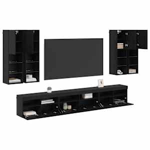 Sada televizního nástěnného kabinetu Nástěnný 7 pcs Černý dub - obrázek 3