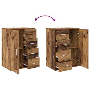 Konzole se zásuvkou Corona 2 pcs Staré dřevo 59 x 39 x 80 cm - obrázek 13