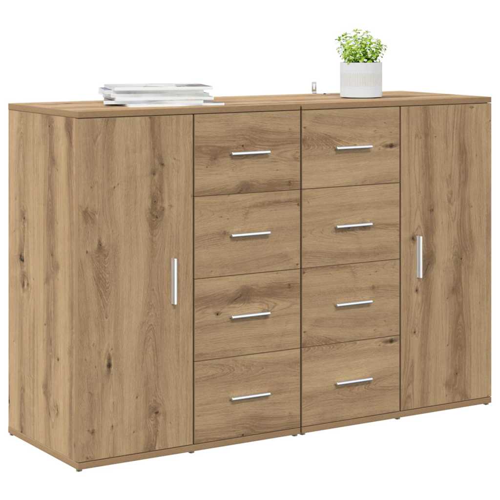 vidaXL Dressoirs met lade Corona 2 pcs Artisan Eiken 59 x 39 x 80 cm