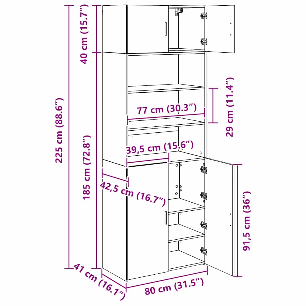 Omarica za shranjevanje Star les 80 x 42,5 x 225 cm - slika 11