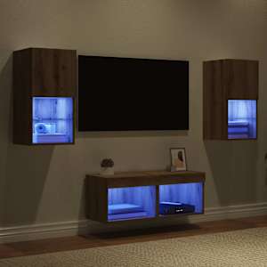Skříňky na TV zeď 4 pcs Artisanový dub kompozitní dřevo - obrázek 5