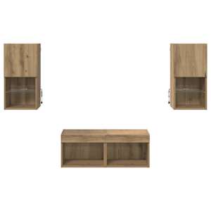 Skříňky na TV zeď 4 pcs Artisanový dub kompozitní dřevo - obrázek 9