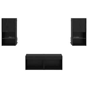 Skříňky na TV zeď Nástěnný 4 pcs Černý dub kompozitní dřevo - obrázek 9