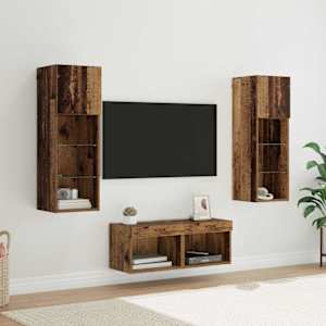 Skříňky na TV zeď 4 pcs Artisanový dub kompozitní dřevo - obrázek 1