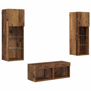 Skříňky na TV zeď 4 pcs Artisanový dub kompozitní dřevo - obrázek 2