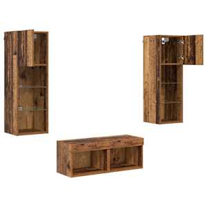 Skříňky na TV zeď 4 pcs Artisanový dub kompozitní dřevo - obrázek 8