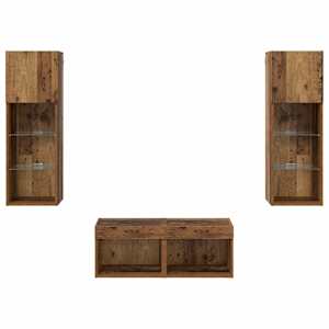 Skříňky na TV zeď 4 pcs Artisanový dub kompozitní dřevo - obrázek 9