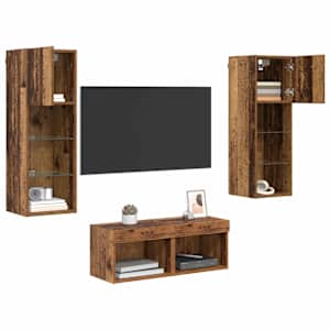 Skříňky na TV zeď 4 pcs Artisanový dub kompozitní dřevo - obrázek 3