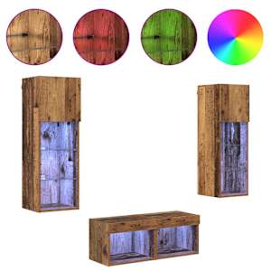 Skříňky na TV zeď 4 pcs Artisanový dub kompozitní dřevo - obrázek 4
