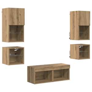 Nábytkové stěny pro TV 8 pcs Artisanový dub kompozitní dřevo - obrázek 2