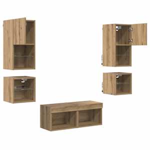 Nábytkové stěny pro TV 8 pcs Artisanový dub kompozitní dřevo - obrázek 9