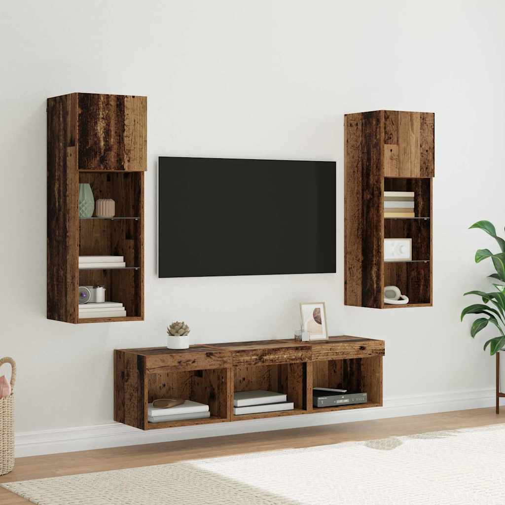 Mobilă și Mobilier - Unități pentru Pereți de TV 5 pcs Stejar Negru 60 x 30 x 30 cm