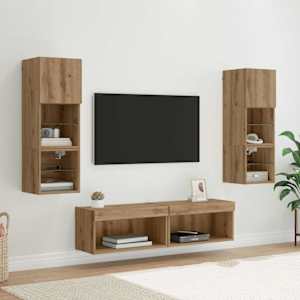 Nástěnná skříňka na TV 6 pcs Artisanový dub kompozitní dřevo - obrázek 1