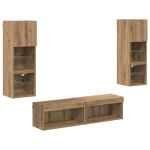 Nástěnná skříňka na TV 6 pcs Artisanový dub kompozitní dřevo - obrázek 2