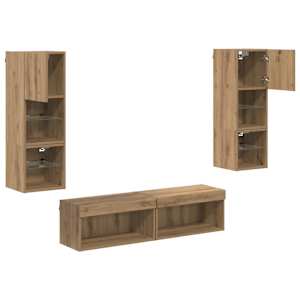 Nástěnná skříňka na TV 6 pcs Artisanový dub kompozitní dřevo - obrázek 9