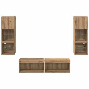 Nástěnná skříňka na TV 6 pcs Artisanový dub kompozitní dřevo - obrázek 10