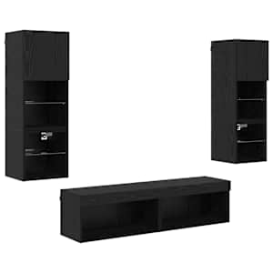 Nástěnná skříňka na TV 6 pcs Černý dub kompozitní dřevo - obrázek 2