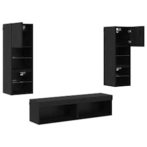 Nástěnná skříňka na TV 6 pcs Černý dub kompozitní dřevo - obrázek 9