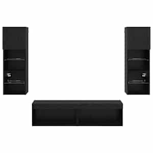 Nástěnná skříňka na TV 6 pcs Černý dub kompozitní dřevo - obrázek 10