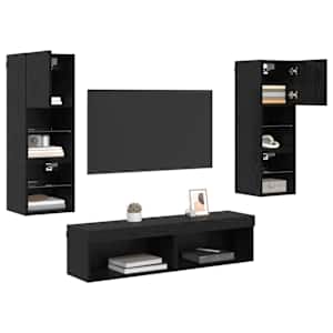 Nástěnná skříňka na TV 6 pcs Černý dub kompozitní dřevo - obrázek 3