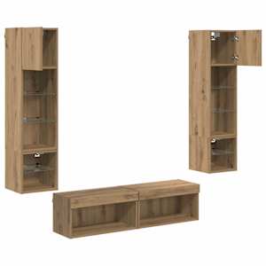 Nástěnná skříňka na TV 6 pcs Artisanový dub kompozitní dřevo - obrázek 9