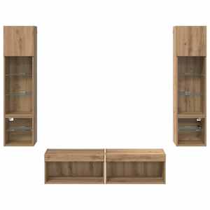Nástěnná skříňka na TV 6 pcs Artisanový dub kompozitní dřevo - obrázek 10