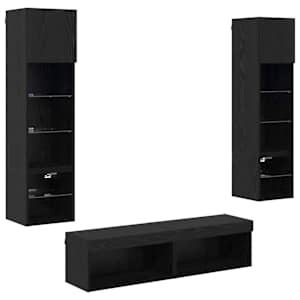 Nástěnná skříňka na TV 6 pcs Černý dub kompozitní dřevo - obrázek 2