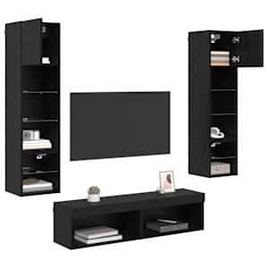 Nástěnná skříňka na TV 6 pcs Černý dub kompozitní dřevo - obrázek 3
