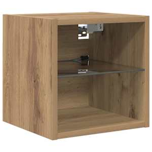 Televizní skříň s LED pásovými světly 8 pcs Artisanový dub Sklo - obrázek 6