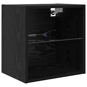 Televizní skříň s LED pásovými světly 8 pcs Černý dub Sklo - obrázek 6