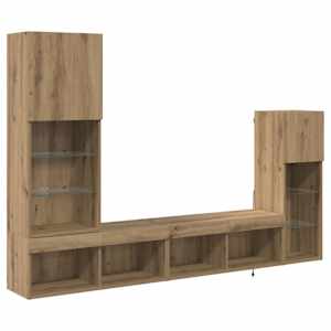 Nábytkové stěny pro TV 4 pcs Artisanový dub kompozitní dřevo - obrázek 2