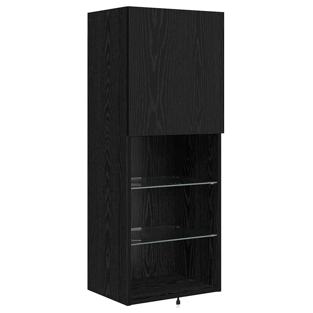 Unități pentru Pereți de TV 4 pcs Stejar Negru Lemn compozit