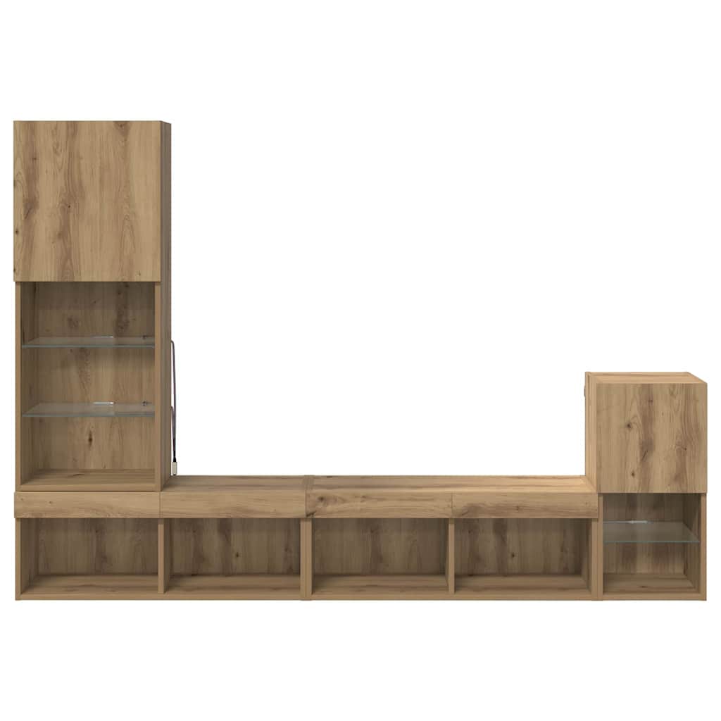 TV Seinaüksused LED -ribatuledega Käsitööpuu Tehispuit 10 Kõik vajalik sinu aeda ja koju! TV Seinaüksused LED -ribatuledega Käsitööpuu Tehispuit - Image 10