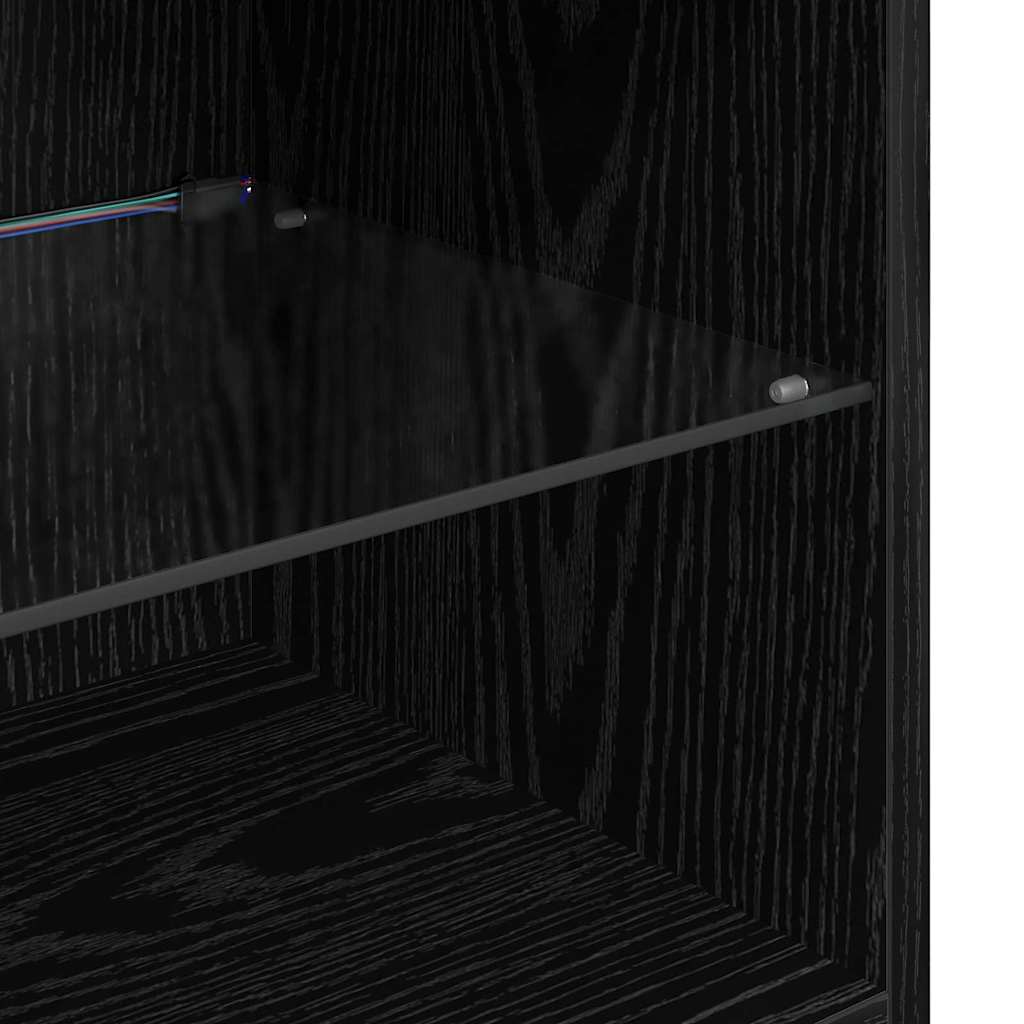 Unități pentru Pereți de TV Stejar Negru Lemn compozit