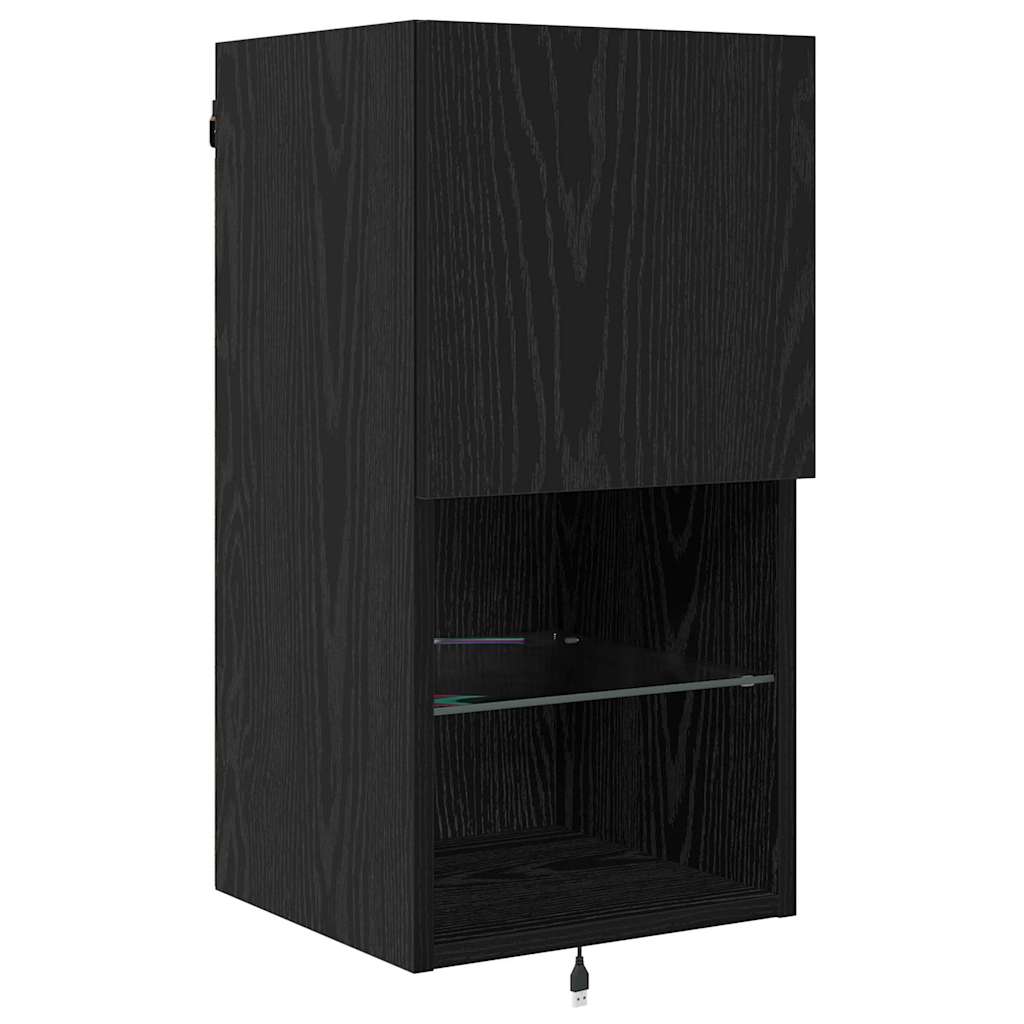 Unități pentru Pereți de TV Stejar Negru Lemn compozit