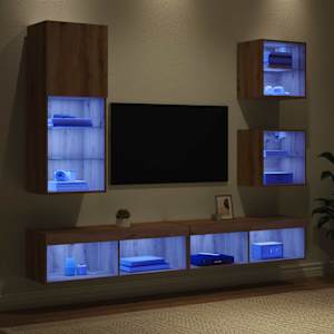 TV nástěnné jednotky s LED Nástěnný 5 pcs Artisanový dub - obrázek 5