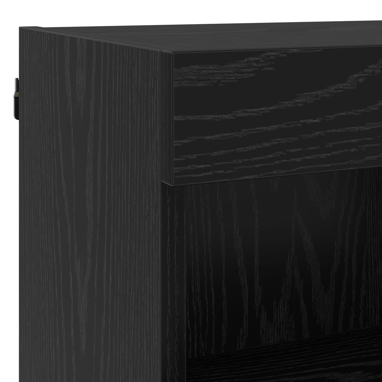 Unități TV de perete cu LED 5 pcs Stejar Negru Lemn compozit [10]