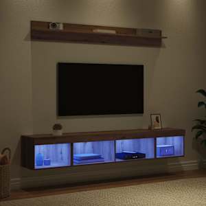 Sada televizního nástěnného kabinetu s LED 5 pcs Artisanový dub - obrázek 5